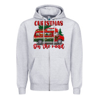 Heather Grey christmas on the road Zipper Hoodie - BundleAndBundleShop