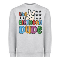 Heather Grey the birthday dude Heavyweight Sweatshirt - MaliasSmallBusiness