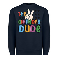 Navy the birthday dude Heavyweight Sweatshirt - MaliasSmallBusiness
