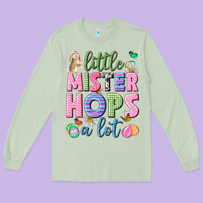 Little Mister Hops A Lot Easter Long Sleeve Tee Designed By Neo Western