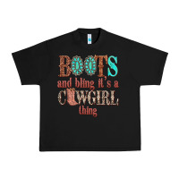 Black boots and bling its a cowgirl thing Urban Heavy Tee - texasbilliewilder