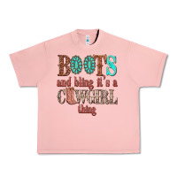 Salmon boots and bling its a cowgirl thing Urban Heavy Tee - texasbilliewilder