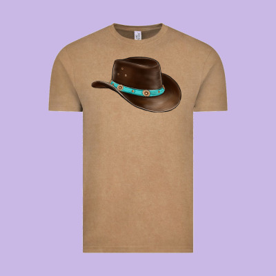 Cowboy Cap Vintage Tee Designed By Barkaloodesign