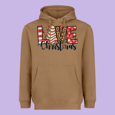 Love Christmas Tree Cake Heavyweight Hoodie Designed By Jasminsmagicworld