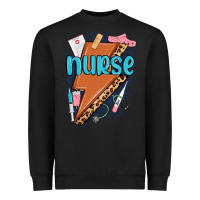 Black nurse lightning bolt Heavyweight Sweatshirt - MaliasSmallBusiness