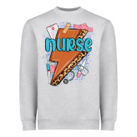 Heather Grey nurse lightning bolt Heavyweight Sweatshirt - MaliasSmallBusiness