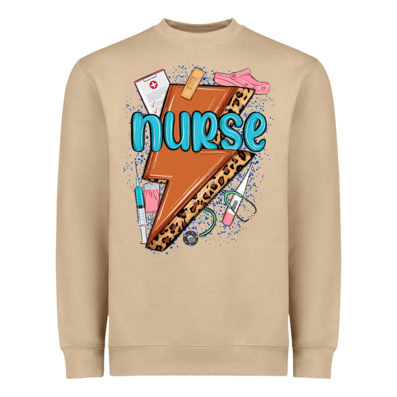 Nurse Lightning Bolt Heavyweight Sweatshirt by MaliasSmallBusiness | Teevron