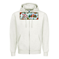 Oatmeal Heather small town christmas Zipper Hoodie - BundleAndBundleShop