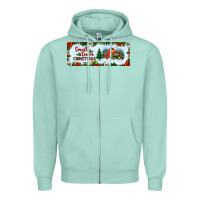 Seafoam small town christmas Zipper Hoodie - BundleAndBundleShop