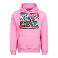 Fuchsia Pink Dental life leopard frame Urban Hoodie - LillyAllenDesigns