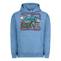 Pigment Pebble Blue Dental life leopard frame Urban Hoodie - LillyAllenDesigns