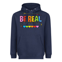 Navy be real not perfect Heavyweight Hoodie - NancyCooperArtShop