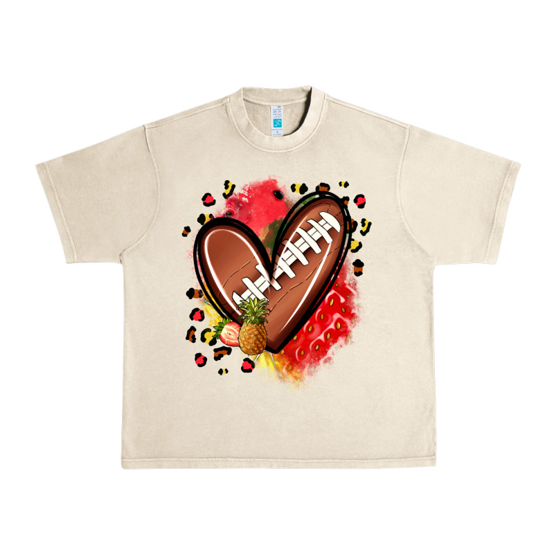 Fruits And Football Heart Urban Heavy Tee by Zillion Design Studio | Teevron