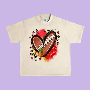 Fruits And Football Heart Urban Heavy Tee Designed By Zillion Design Studio