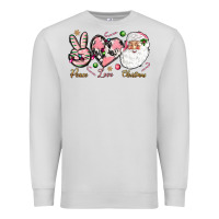 Dove Grey pink peace love christmas Premium Sweatshirt - NancyCooperArtShop