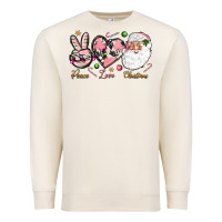 Sandshell pink peace love christmas Premium Sweatshirt - NancyCooperArtShop