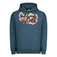 Pigment Midnight Navy Blessed Mama Urban Hoodie - LillyAllenDesigns