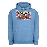 Pigment Pebble Blue Blessed Mama Urban Hoodie - LillyAllenDesigns