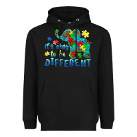 Black it's okay to be different elephant autism awareness Heavyweight Hoodie - BarkalooDesign