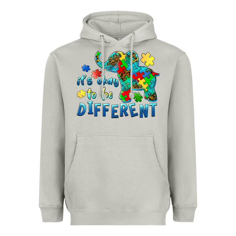 It's Okay To Be Different Elephant Autism Awareness Heavyweight Hoodie by BarkalooDesign | Teevron