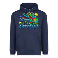 Navy it's okay to be different elephant autism awareness Heavyweight Hoodie - BarkalooDesign