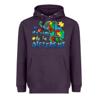 Plum it's okay to be different elephant autism awareness Heavyweight Hoodie - BarkalooDesign