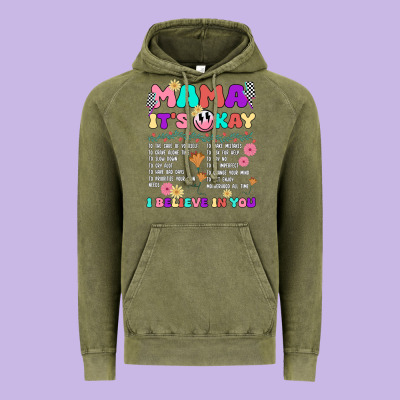 Mama It's Okay Vintage Hoodie Designed By Jahusdesignshop