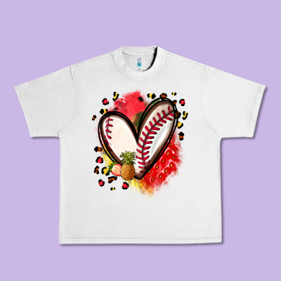 Fruits And Baseball Heart Urban Heavy Tee Designed By Zillion Design Studio