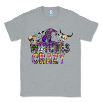 Heather Grey Witches Be Crazy Classic Tee - CowhideDigitalArt