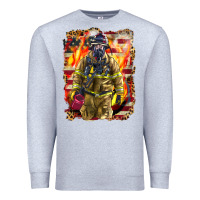 Heather Grey Firefighter Fire And American Premium Sweatshirt - LillyAllenDesigns