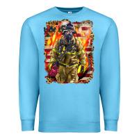 Ocean Blue Firefighter Fire And American Premium Sweatshirt - LillyAllenDesigns
