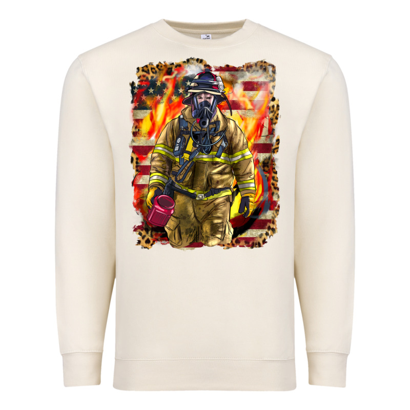 Firefighter Fire And American Premium Sweatshirt by LillyAllenDesigns | Teevron