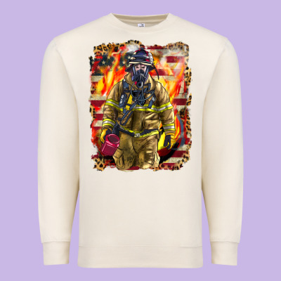 Firefighter Fire And American Premium Sweatshirt Designed By Lillyallendesigns