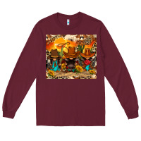 Burgundy western gnomies Long Sleeve Tee - FaDigitalArtStudio
