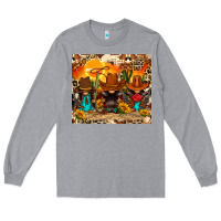 Heather Grey western gnomies Long Sleeve Tee - FaDigitalArtStudio