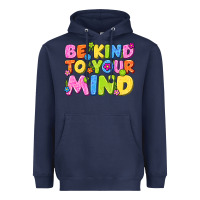 Navy be kind to your mind Heavyweight Hoodie - NancyCooperArtShop