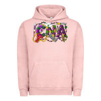 Pigment Salmon CNA Certified Nursing Assistant Mardi Gras Urban Hoodie - LillyAllenDesigns