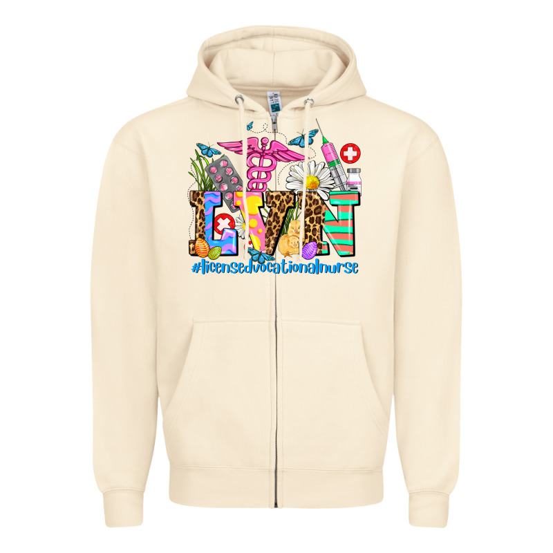 Easter Lvn Licensed Vocational Nurse Zipper Hoodie by AdoDesignShop | Teevron