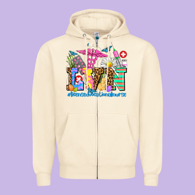 Easter Lvn Licensed Vocational Nurse Zipper Hoodie Designed By Adodesignshop