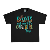 Black boots and bling its a cowgirl thing Urban Heavy Tee - texasbilliewilder