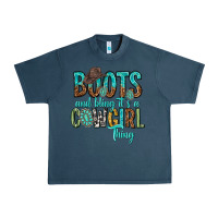 Midnight Navy boots and bling its a cowgirl thing Urban Heavy Tee - texasbilliewilder