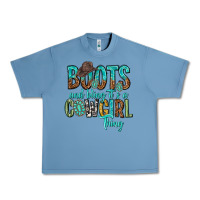 Pebble Blue boots and bling its a cowgirl thing Urban Heavy Tee - texasbilliewilder