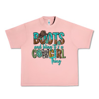 Salmon boots and bling its a cowgirl thing Urban Heavy Tee - texasbilliewilder