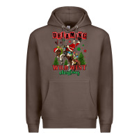 Coffee dreaming of a wild west christmas cowboy santa Premium Hoodie - MaliasSmallBusiness