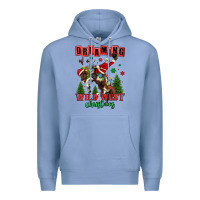 Colony Blue dreaming of a wild west christmas cowboy santa Premium Hoodie - MaliasSmallBusiness