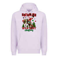 Lilac dreaming of a wild west christmas cowboy santa Premium Hoodie - MaliasSmallBusiness