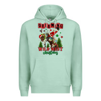 Seafoam dreaming of a wild west christmas cowboy santa Premium Hoodie - MaliasSmallBusiness