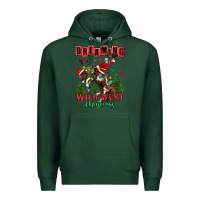 Sports Green dreaming of a wild west christmas cowboy santa Premium Hoodie - MaliasSmallBusiness