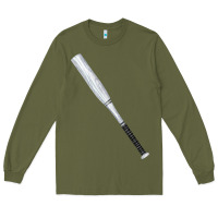 Army Green white wooden softball bat Long Sleeve Tee - FaDigitalArtStudio