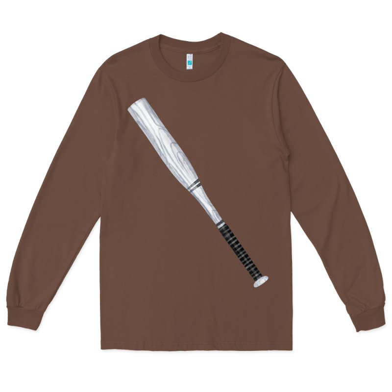 White Wooden Softball Bat Long Sleeve Tee by FaDigitalArtStudio | Teevron